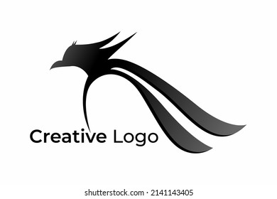 Black eagle logo vector, white background