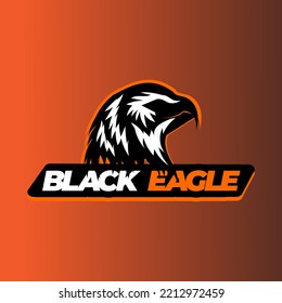 diseño del logotipo de apoyo de mascota de águila negra