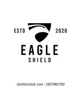 Black Eagle Shield logo design Vector