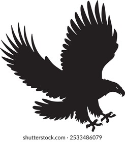 Black eagle silhouette bird of prey vector illustration