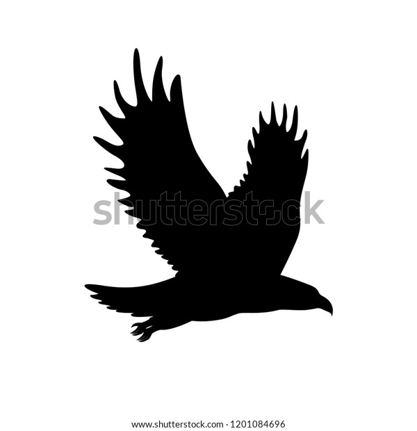 Black Eagle Silhouette Icon Isolated Logo Stock Vector (Royalty Free ...