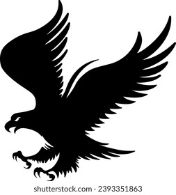 Black Eagle Silhouette Icon Vector Illustration