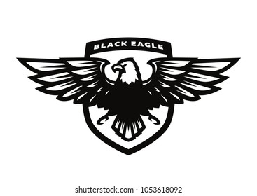 Black eagle symbol, emblem.