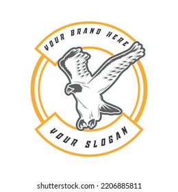 Black eagle symbol, emblem. vector design 

