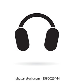 black earmuffs icon- vector illustration