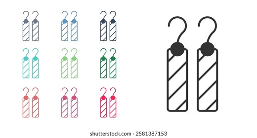 Black Earrings icon isolated on white background. Jewelry accessories. Set icons colorful. Vector