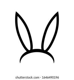 Black ears on a mask on a white background, vector