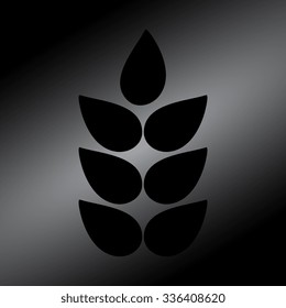 Black Ears of Wheat icons, ideal for bread packaging, beer labels 
