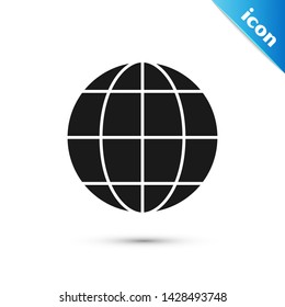 Black Earth globe icon isolated on white background. World or Earth sign. Global internet symbol. Geometric shapes.  Vector Illustration