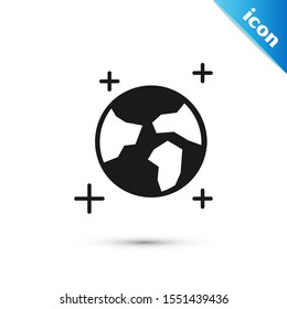 Black Earth globe icon isolated on white background. World or Earth sign. Global internet symbol. Geometric shapes.  Vector Illustration