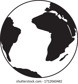 Icono de globo terráqueo aislado en fondo blanco. Tierra plana. Ilustración del vector