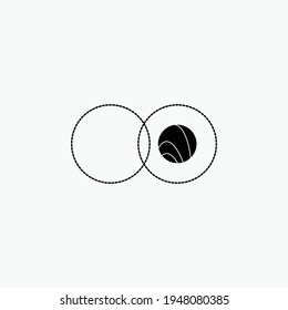 Black earth in two circle illustration. Space moon star astronomy eclipse abstract sun dark abstrak, vector, symbol, logo, icon, sign, Illustration Minimalist.