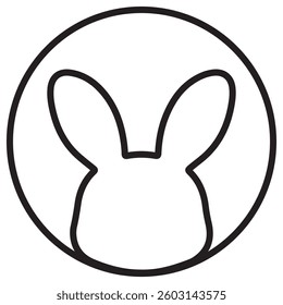 black Easter bunny icon in a circle showing the user's profile	