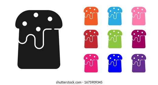 Black Easter cake icon isolated on white background. Happy Easter. Set icons colorful. Vector Illustration