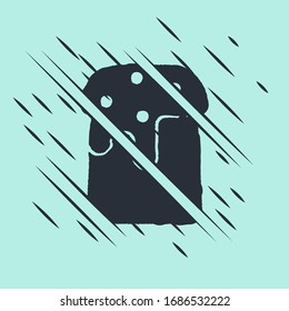 Schwarzer Osterkuchen Symbol einzeln auf grünem Hintergrund. Frohe Ostern! Glitzer Stil. Vektorillustration-Illustration