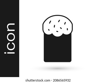 Black Easter cake icon isolated on white background. Happy Easter.  Vector