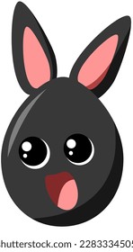 black easter egg with bunny ears