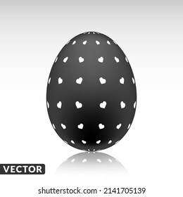 Black easter egg with Exotic pattern, vector, Illustration.