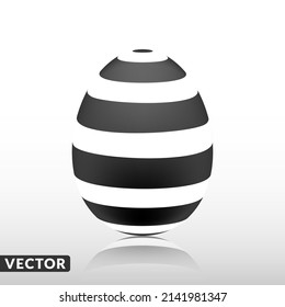 Black easter egg with Exotic pattern, Vector, Illustration.