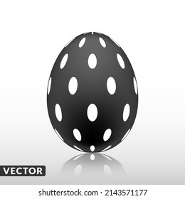 Black easter egg with Exotic pattern, vector, Illustration.