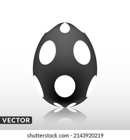 Black easter egg with Exotic pattern, vector, Illustration.