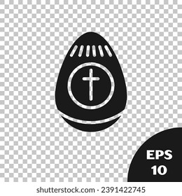 Black Easter egg icon isolated on transparent background. Happy Easter.  Vector Illustration