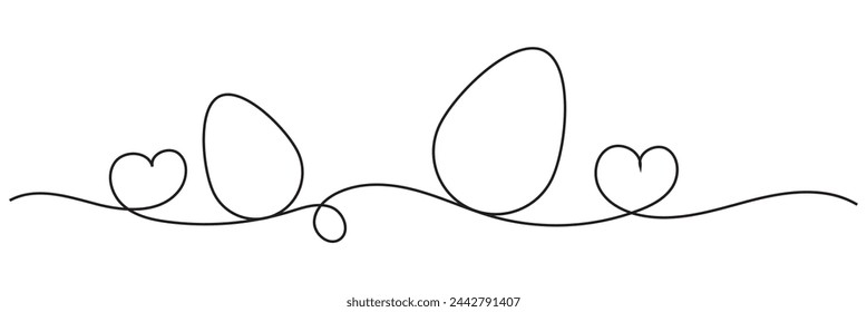 Black easter egg line art style vector illustration. EPS 10