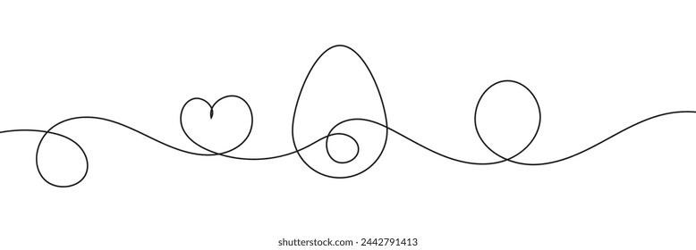 Ilustración vectorial de estilo de arte de línea de huevo de Pascua negro. EPS 10