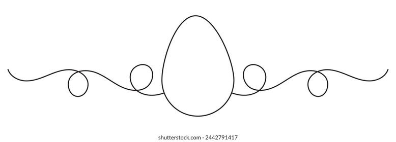 Ilustración vectorial de estilo de arte de línea de huevo de Pascua negro. EPS 10