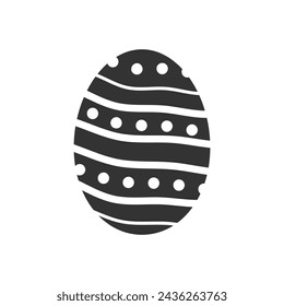 Huevo de Pascua negro. Silueta vintage para el día de Pascua, tarjeta de felicitación y diseño. Ilustración de vector aislado