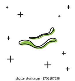 Black Ebola virus disease icon isolated on white background.  Vector Illustration