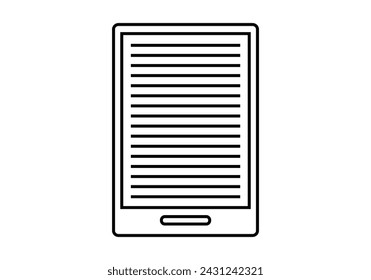 Black e-book icon on white background.