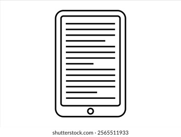 Black e-book icon on white background