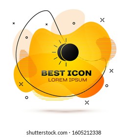 Black Eclipse of the sun icon isolated on white background. Total sonar eclipse. Abstract banner with liquid shapes. Vector Illustration