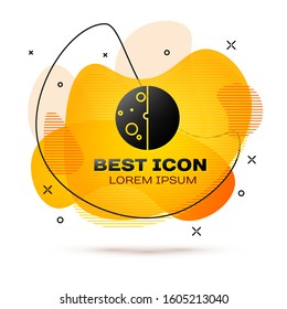Black Eclipse of the sun icon isolated on white background. Total sonar eclipse. Abstract banner with liquid shapes. Vector Illustration