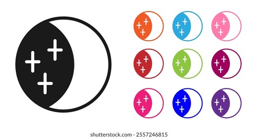 Black Eclipse of the sun icon isolated on white background. Total sonar eclipse. Set icons colorful. Vector