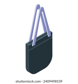 Black eco bag icon isometric vector. Fabric cotton. Gift retail
