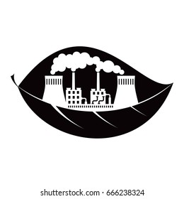 Black eco concept icon. Flat vector cartoon illustration. Objects isolated on a white background.