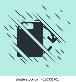 Black Eco fuel canister icon isolated on green background. Eco bio and barrel. Green environment and recycle. Glitch style. Vector Illustration