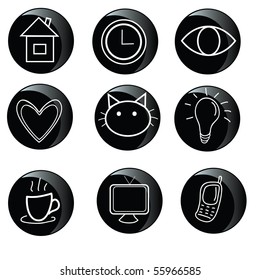 Black ecology icon set
