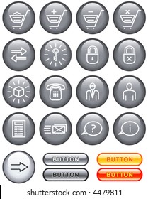 Black E-Commerce Icons Set (Vector)