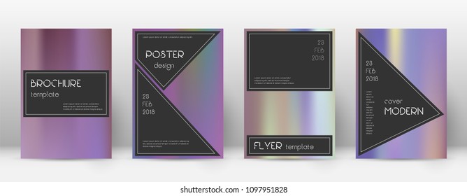 Black ecstatic template for Brochure, Annual Report, Magazine, Poster, Corporate Presentation, Portfolio, Flyer. Actual bright hologram cover page.
