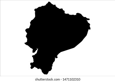 Black Ecuador map Vector illustration