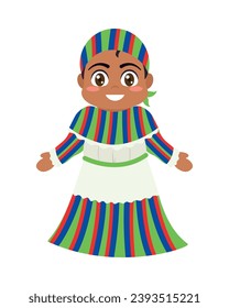 black ecuadorian woman vector isolated