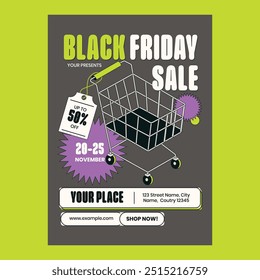 Black Edgy Black Friday Folheto de mídia social