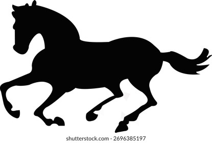 Animal de Vector de caballo editable negro