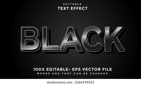 Plantilla De Diseño De Efecto De Texto Editable En Negro, Efecto Guardado En Estilo Gráfico