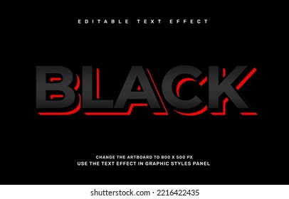 Black Editable Text Effect Template