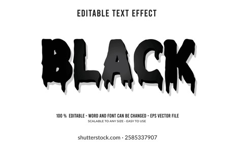 black editable text effect,black editable 3d text