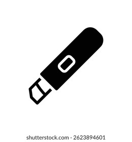 Black Editing Cut Tool Icon with Blade